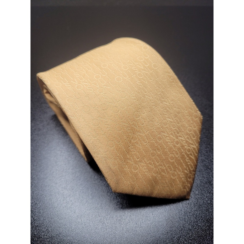 Louis Vuitton Men's Necktie Gold Monogram Silk 3.75x58 Excellent